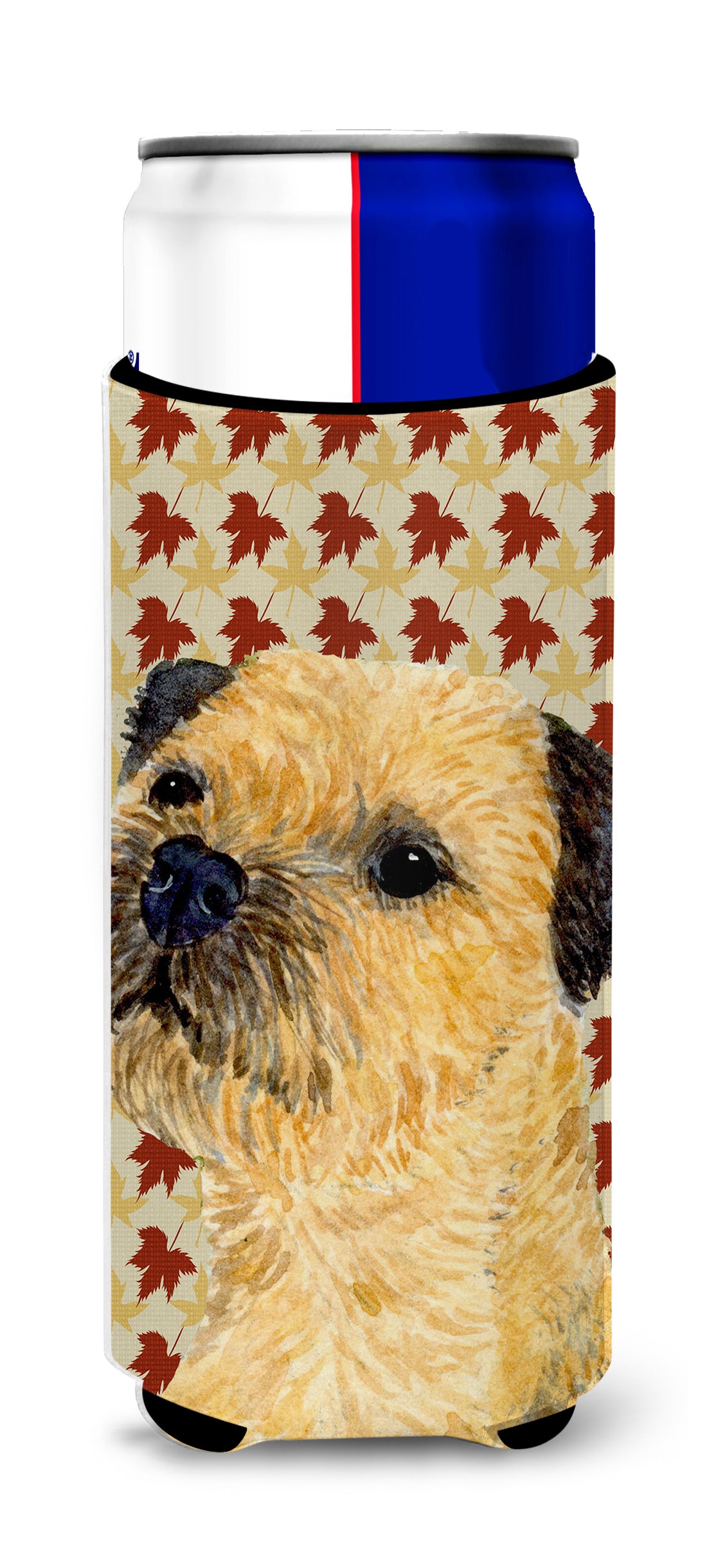 Border Terrier Fall Leaves Portrait Ultra Beverage Insulators for slim cans LH9098MUK.