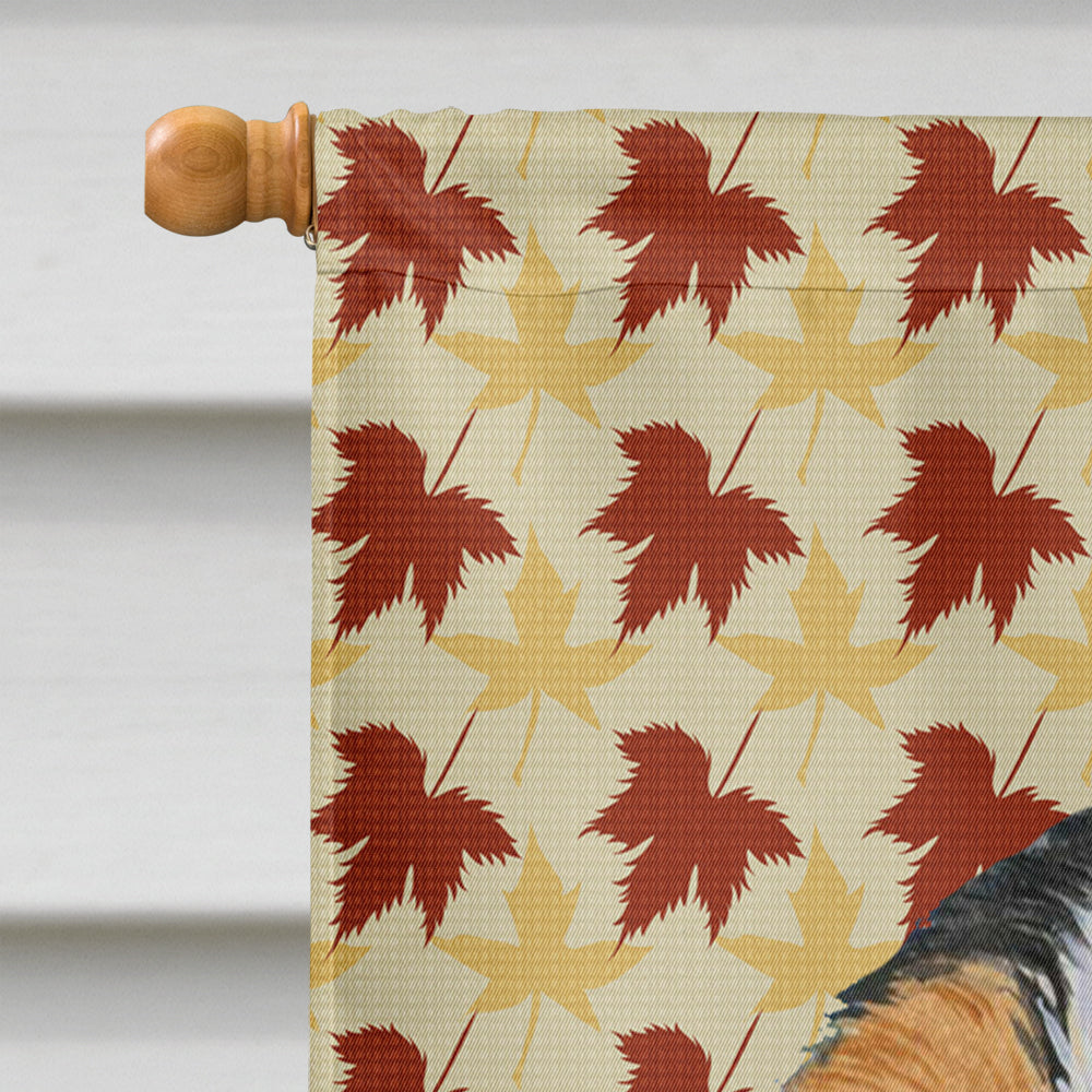 Cavalier Spaniel Fall Leaves Portrait Flag Canvas House Size  the-store.com.