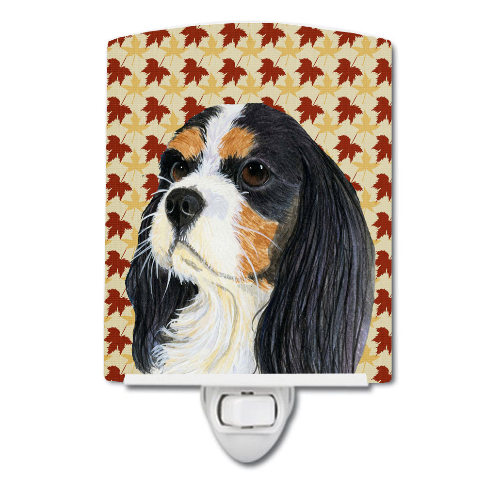 Cavalier Spaniel Fall Leaves Portrait Ceramic Night Light LH9099CNL - the-store.com