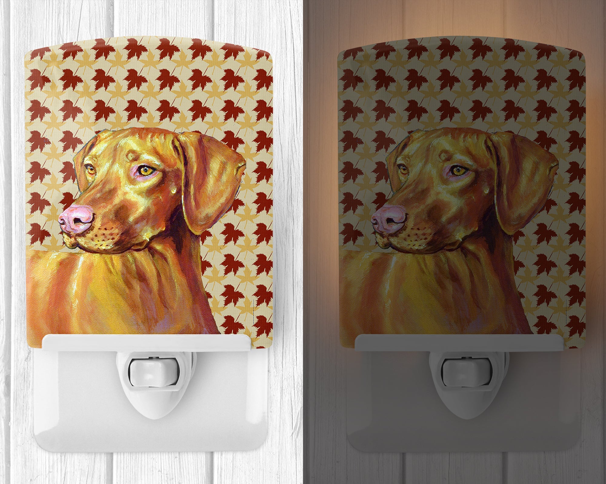 Vizsla Fall Leaves Portrait Ceramic Night Light LH9100CNL - the-store.com