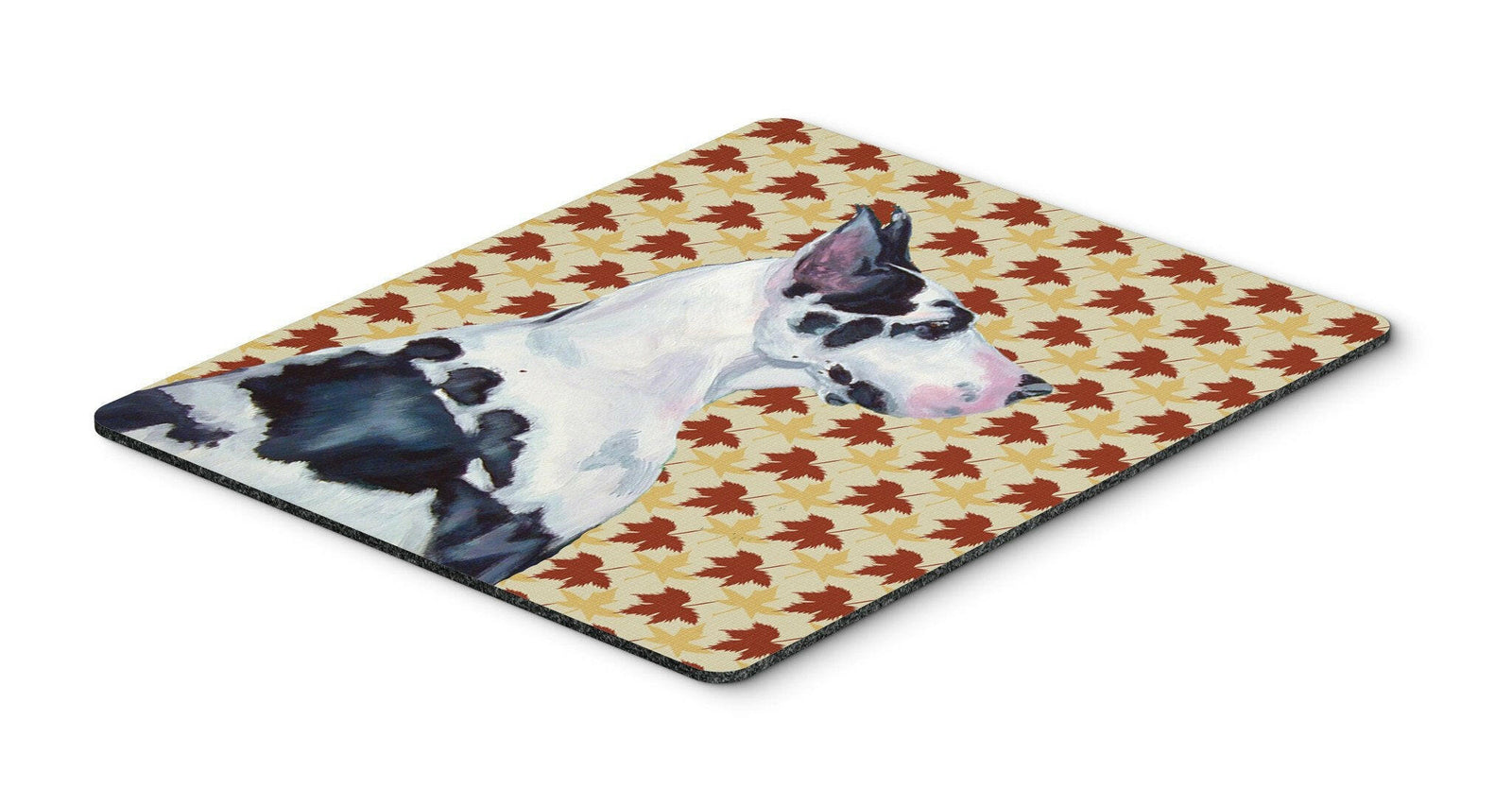 Great Dane Fall Leaves Portrait Mouse Pad, Hot Pad or Trivet by Caroline's Treasures