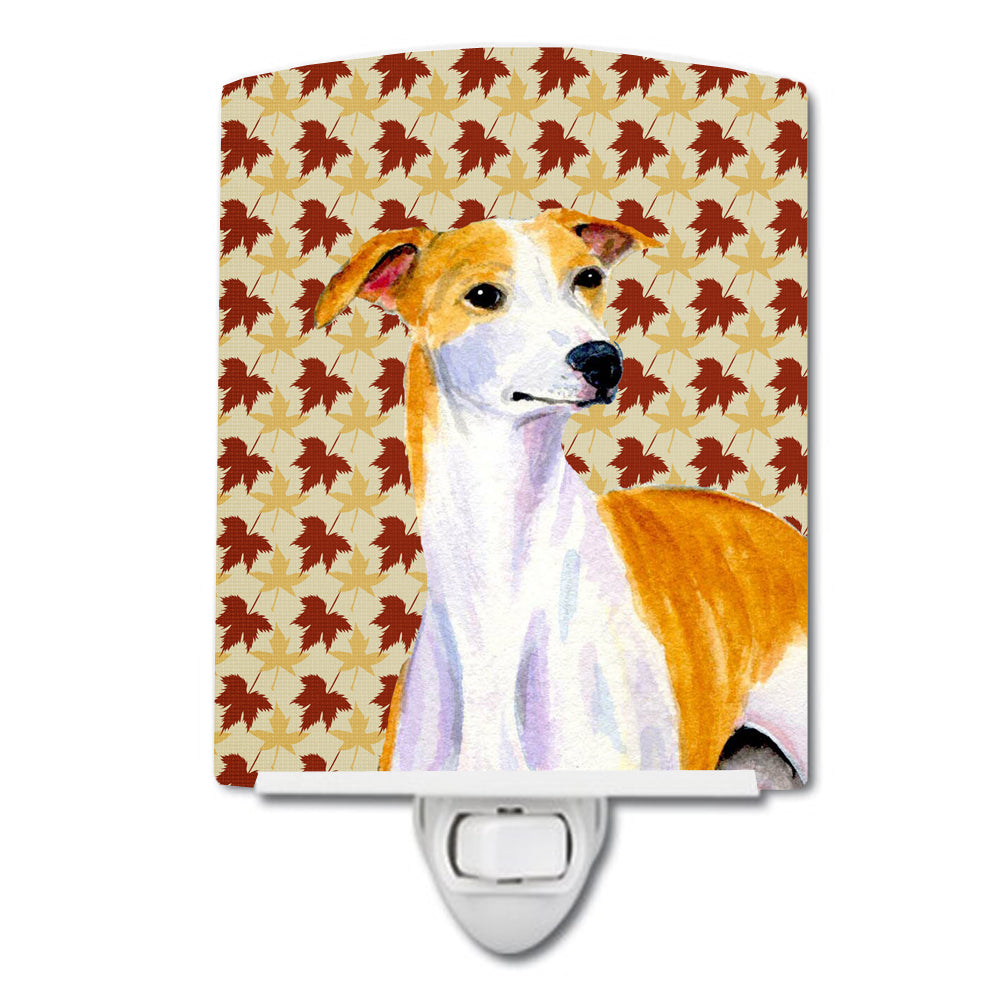 Whippet Fall Leaves Portrait Ceramic Night Light LH9103CNL - the-store.com