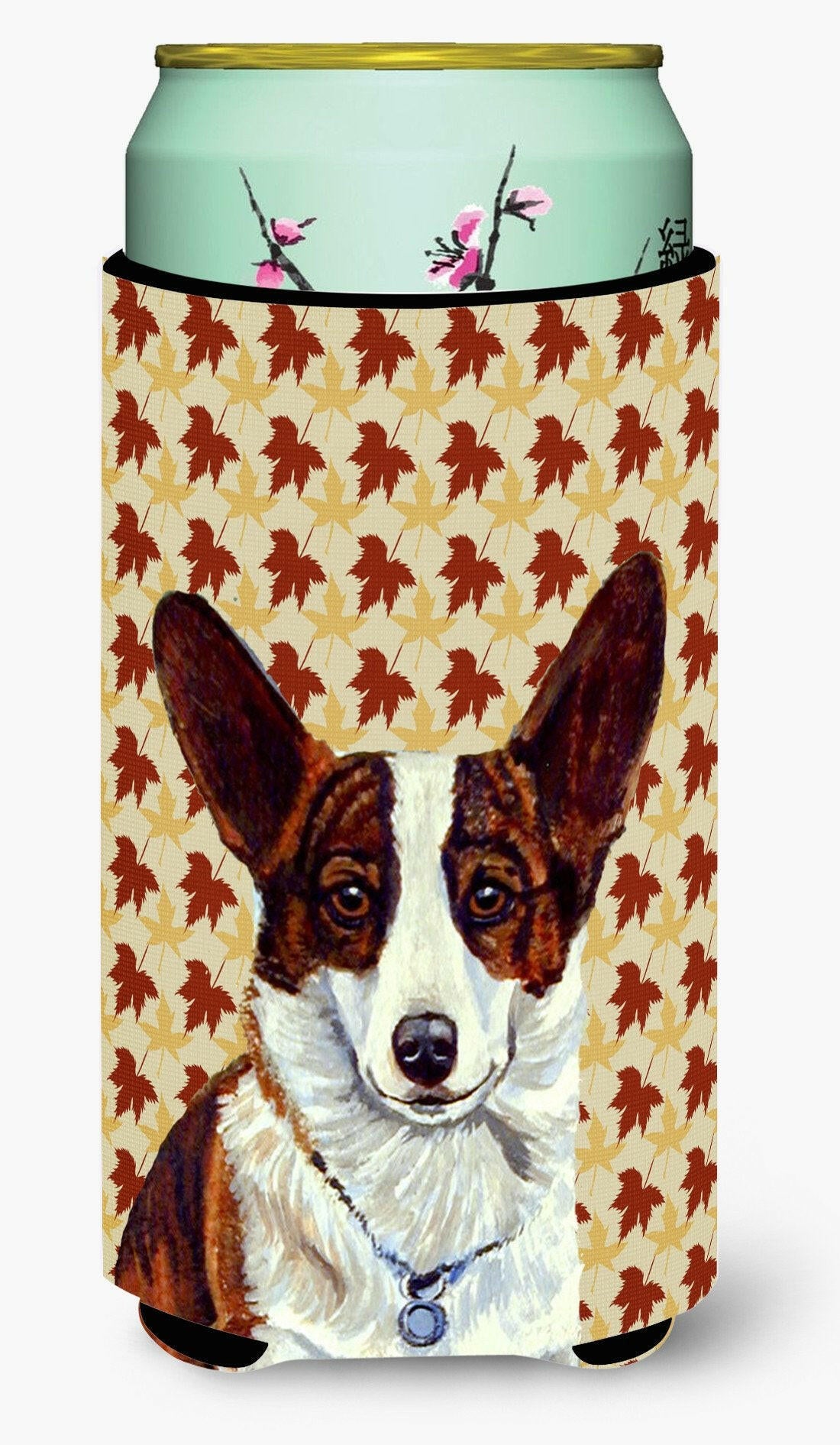 Corgi Fall Leaves Portrait  Tall Boy Beverage Insulator Beverage Insulator Hugger by Caroline's Treasures