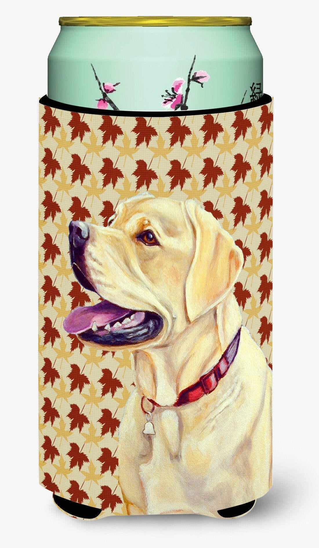 Labrador Fall Leaves Portrait  Tall Boy Beverage Insulator Beverage Insulator Hugger by Caroline&#39;s Treasures