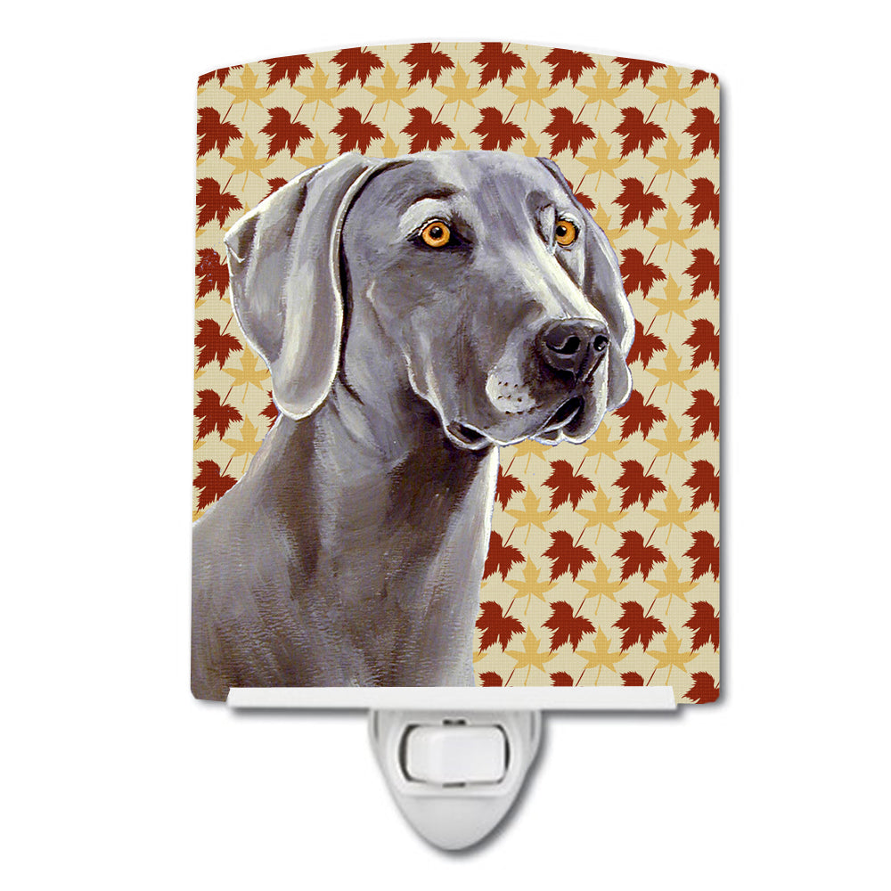 Weimaraner Fall Leaves Portrait Ceramic Night Light LH9116CNL - the-store.com