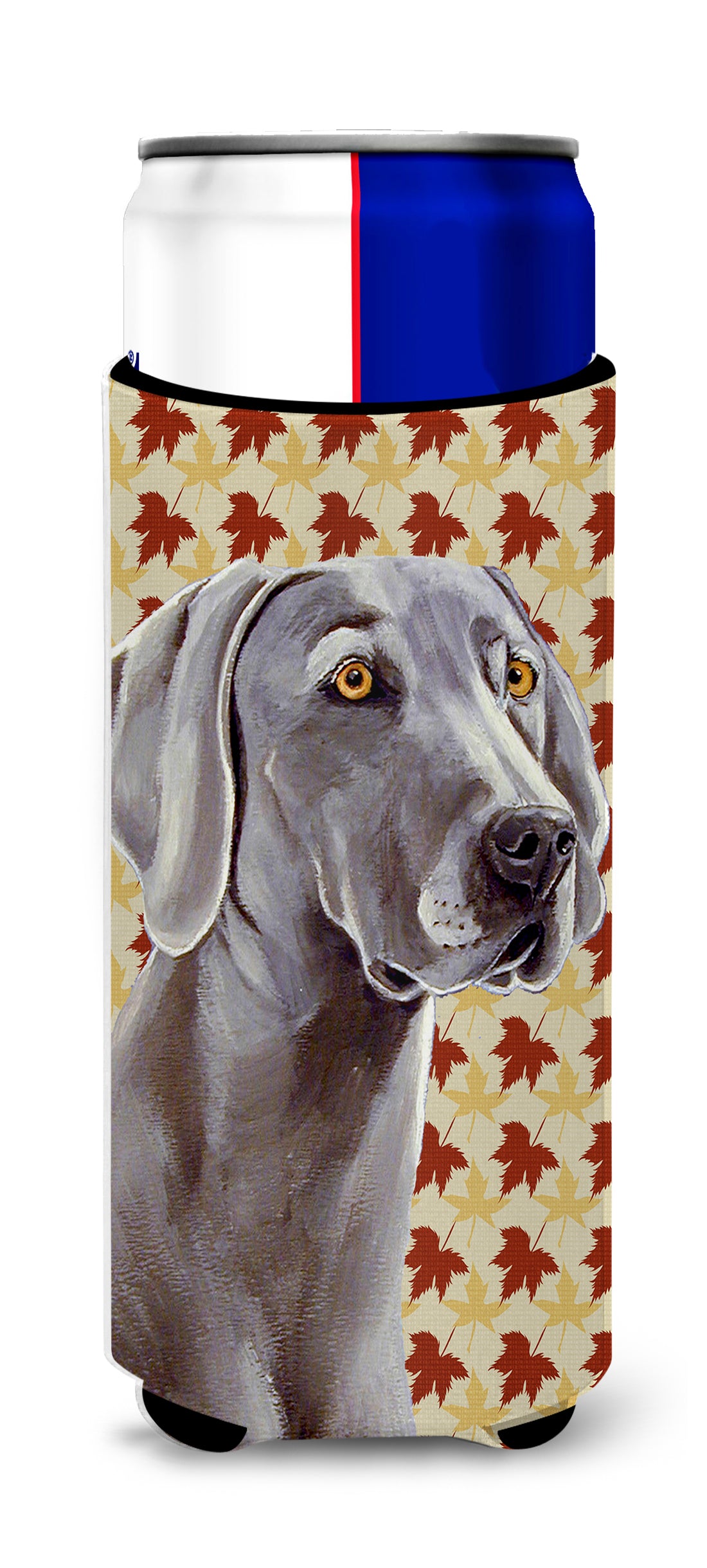 Weimaraner Fall Leaves Portrait Ultra Beverage Insulators for slim cans LH9116MUK.