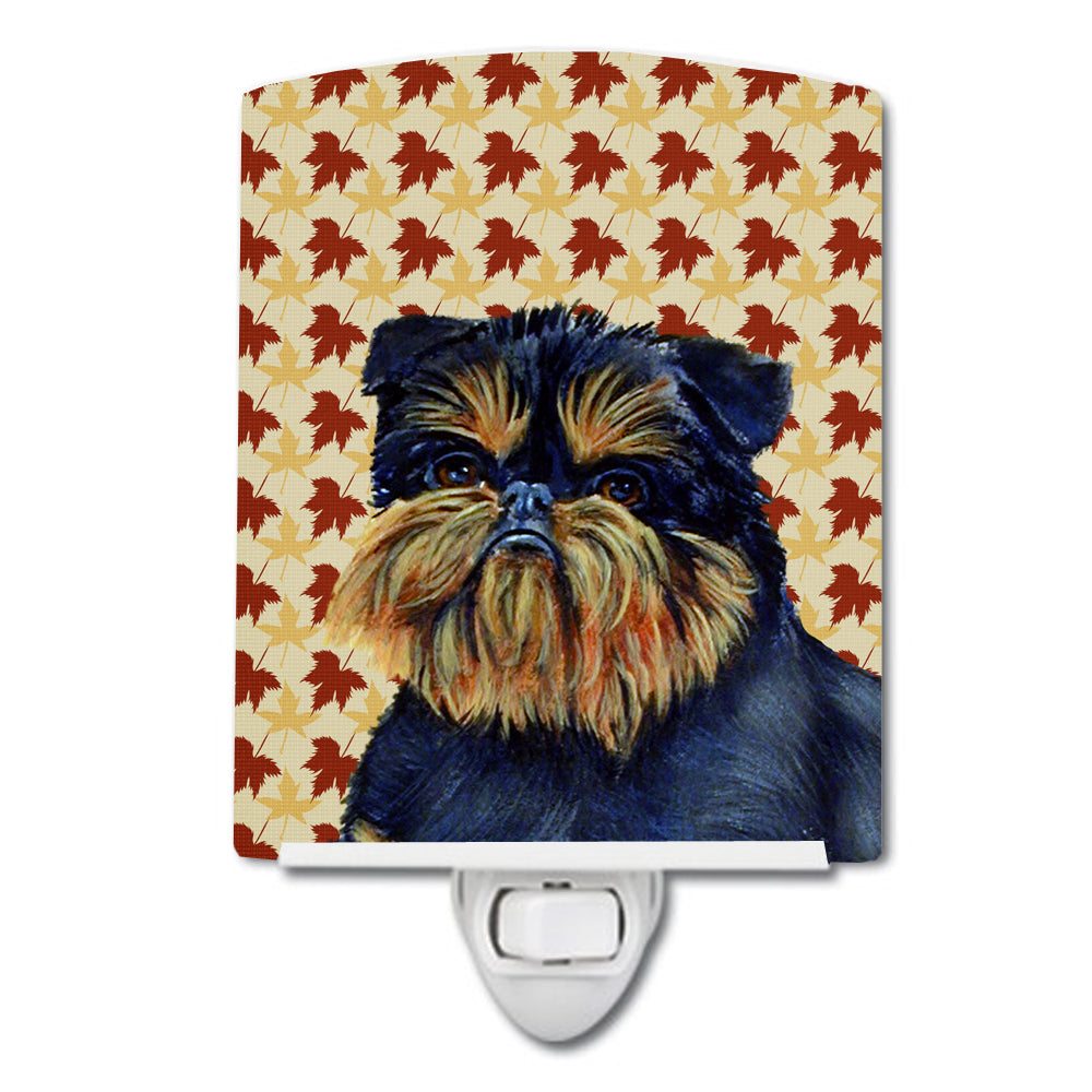 Brussels Griffon Fall Leaves Portrait Ceramic Night Light LH9118CNL - the-store.com