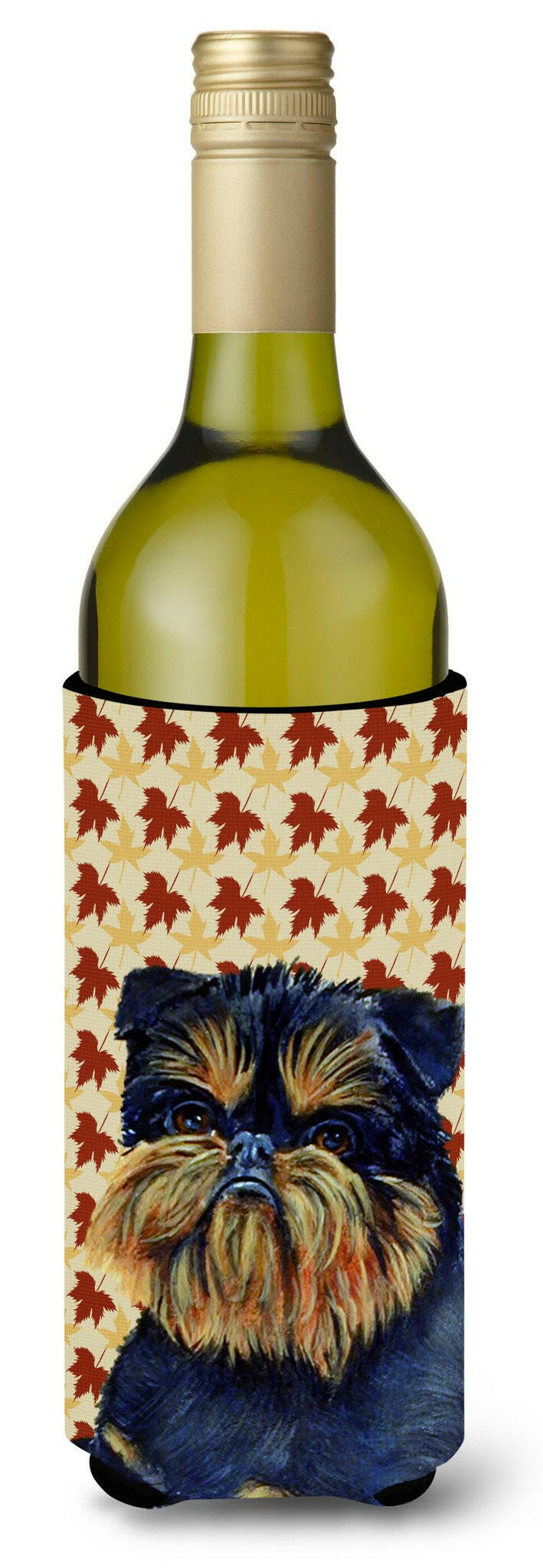 Brussels Griffon Fall Leaves Portrait Wine Bottle Beverage Insulator Beverage Insulator Hugger LH9118LITERK by Caroline's Treasures