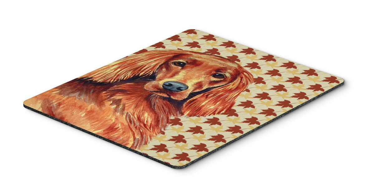 Irish Setter Fall Leaves Portrait Mouse Pad, Hot Pad or Trivet by Caroline&#39;s Treasures