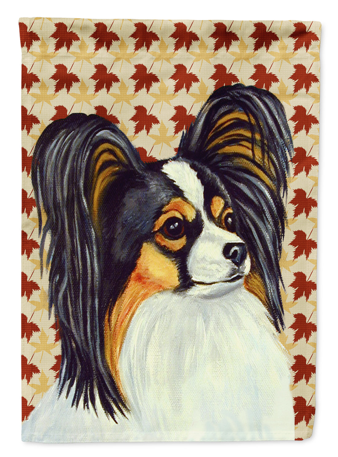 Papillon Fall Leaves Portrait Flag Canvas House Size  the-store.com.