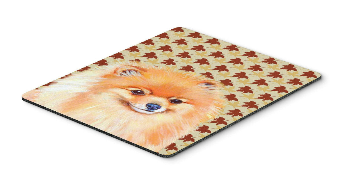 Pomeranian Fall Leaves Portrait Mouse Pad, Hot Pad or Trivet by Caroline&#39;s Treasures