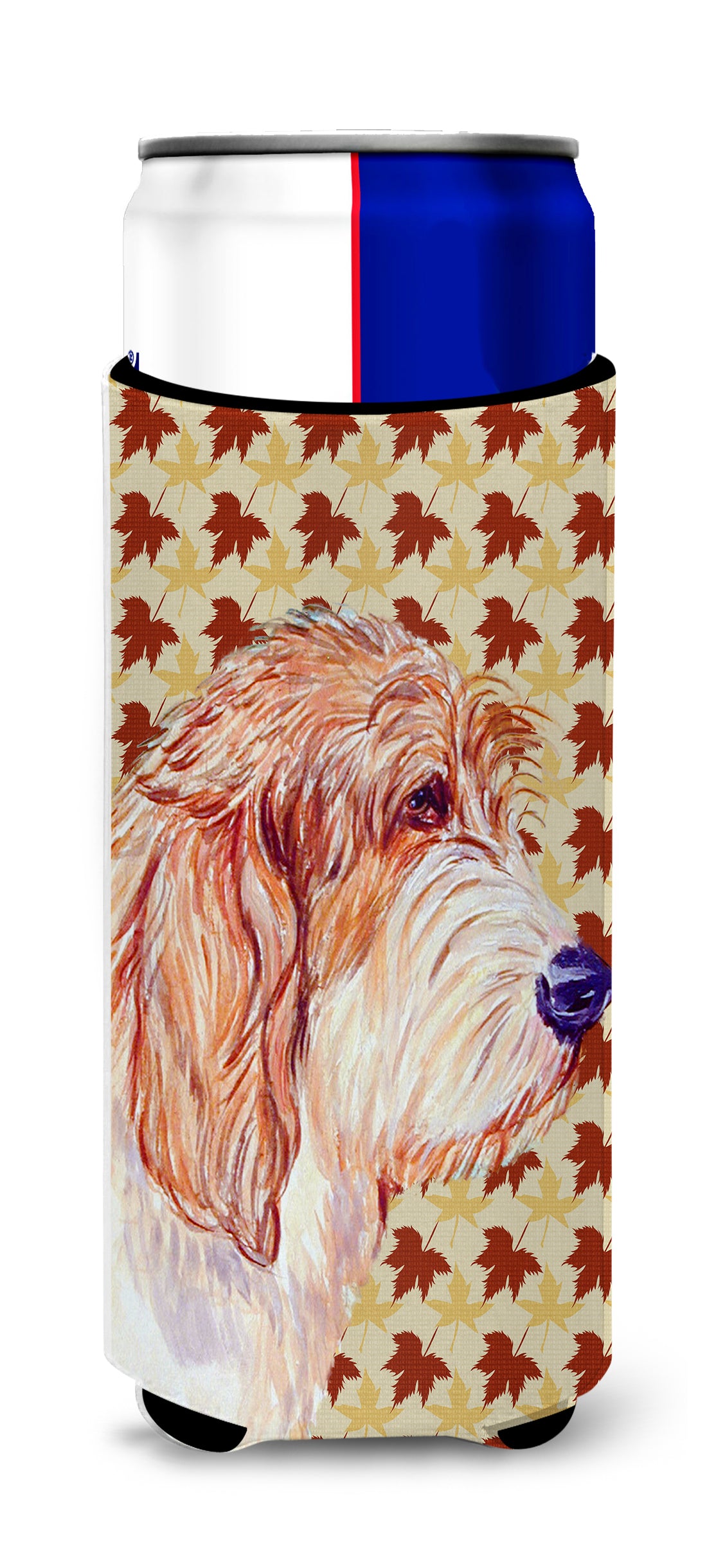 Petit Basset Griffon Vendeen Fall Leaves Portrait Ultra Beverage Insulators for slim cans LH9127MUK.