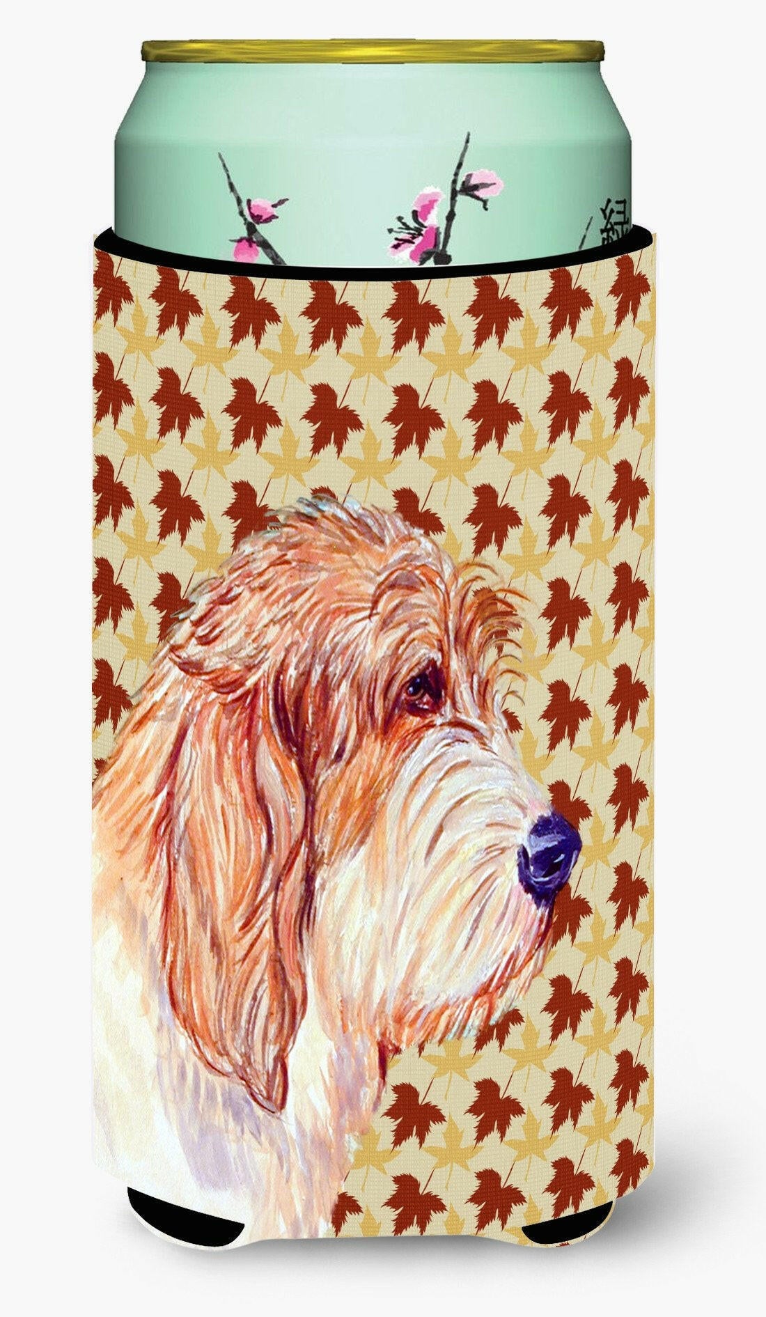 Petit Basset Griffon Vendeen Fall Leaves Portrait  Tall Boy Beverage Insulator Beverage Insulator Hugger by Caroline&#39;s Treasures