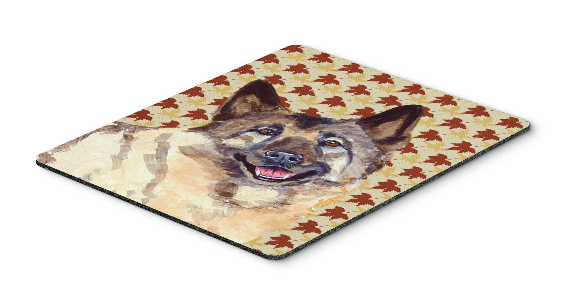 Norwegian Elkhound Fall Leaves Portrait Mouse Pad, Hot Pad or Trivet by Caroline's Treasures