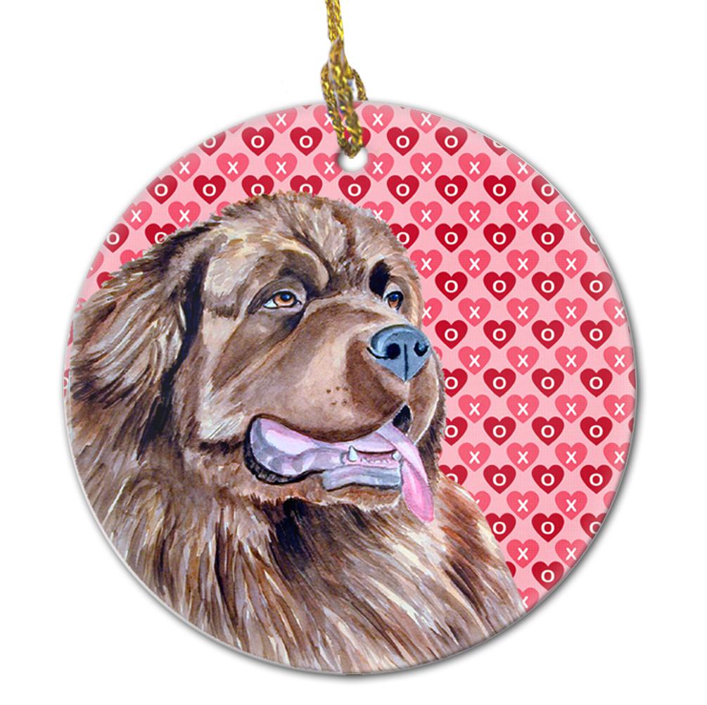 Newfoundland Valentine's Love and Hearts Ceramic Ornament by Caroline's Treasures