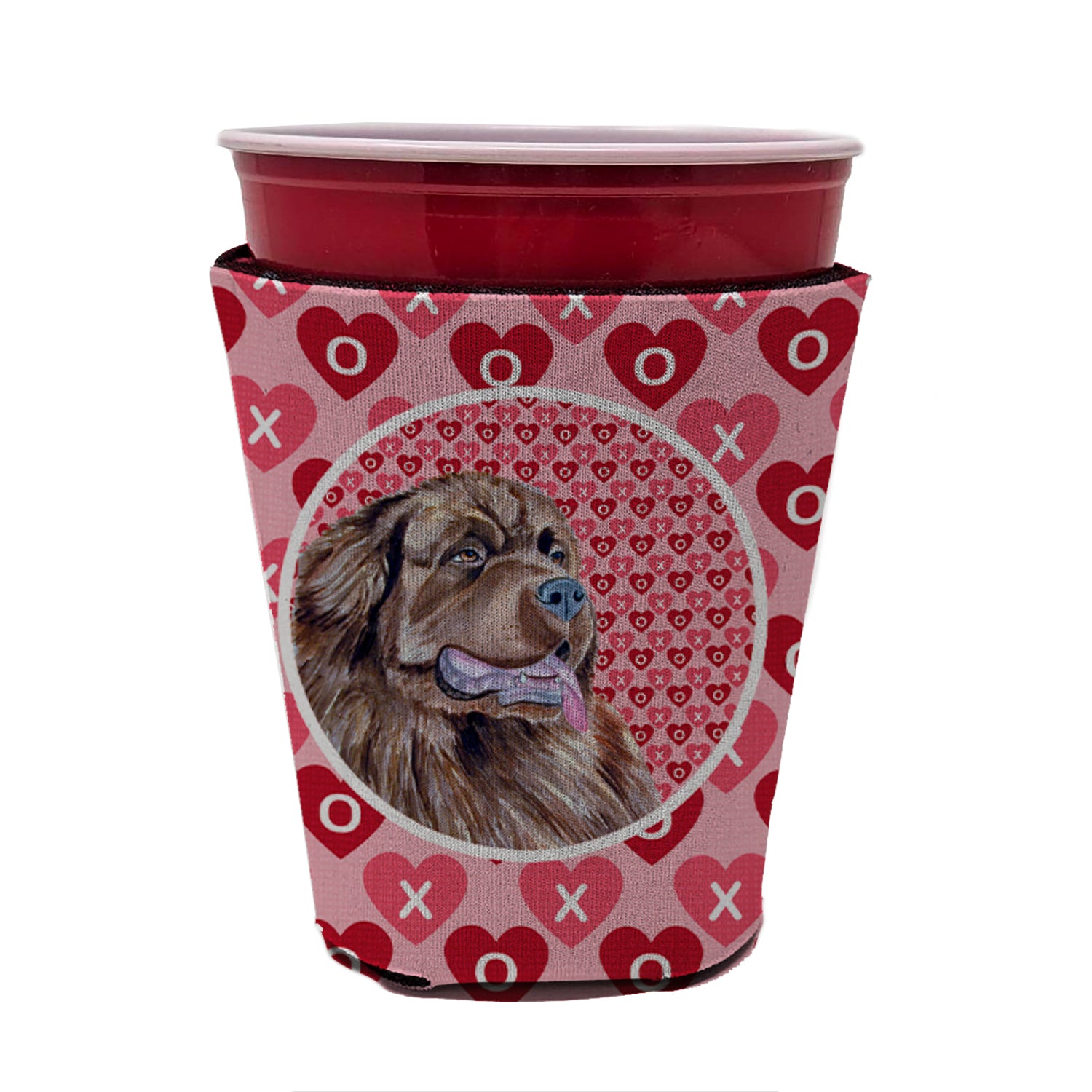Newfoundland Valentine's Love and Hearts Red Cup Beverage Insulator Hugger  the-store.com.
