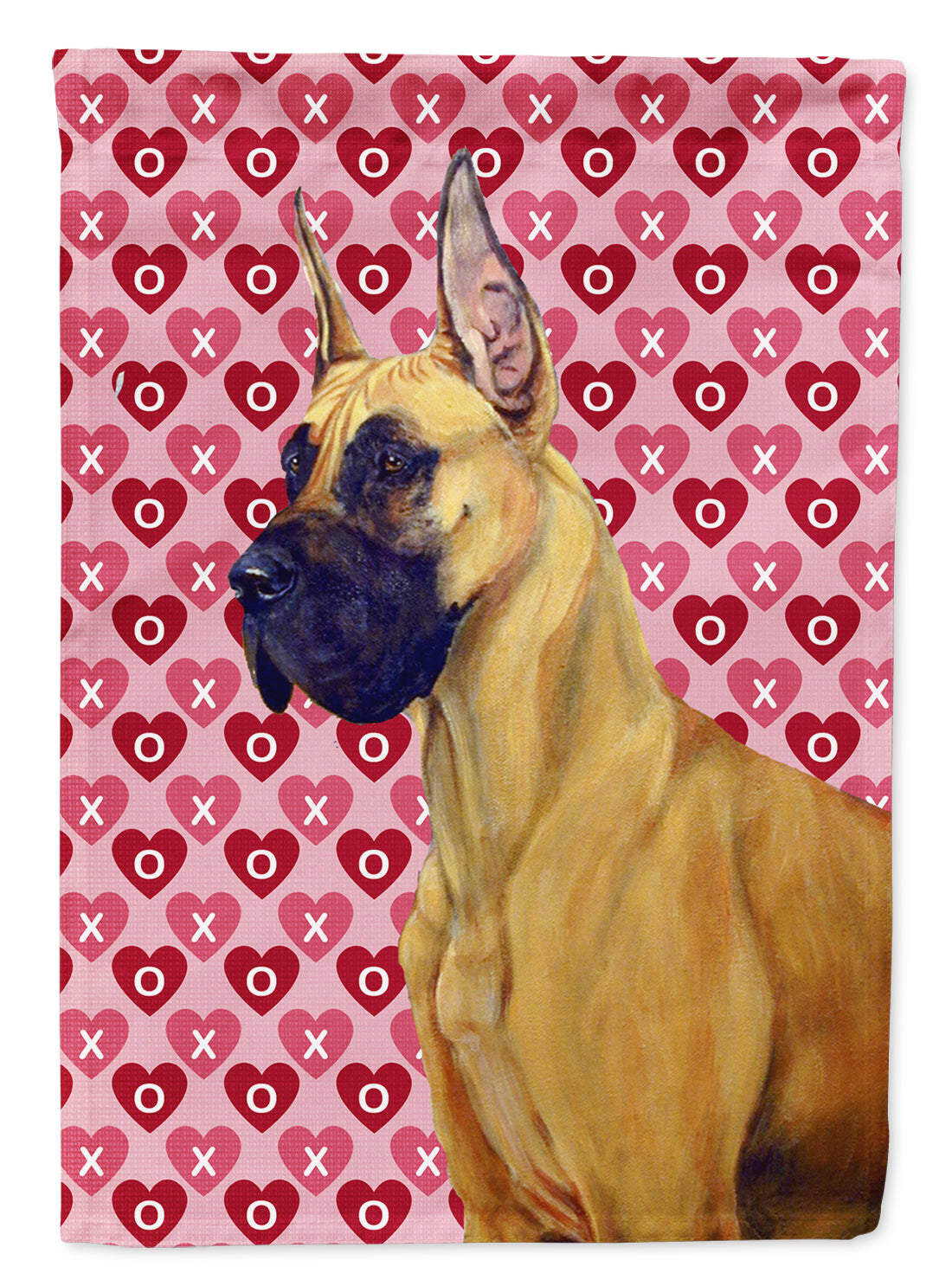 Great Dane Hearts Love Valentine's Day Flag Canvas House Size  the-store.com.