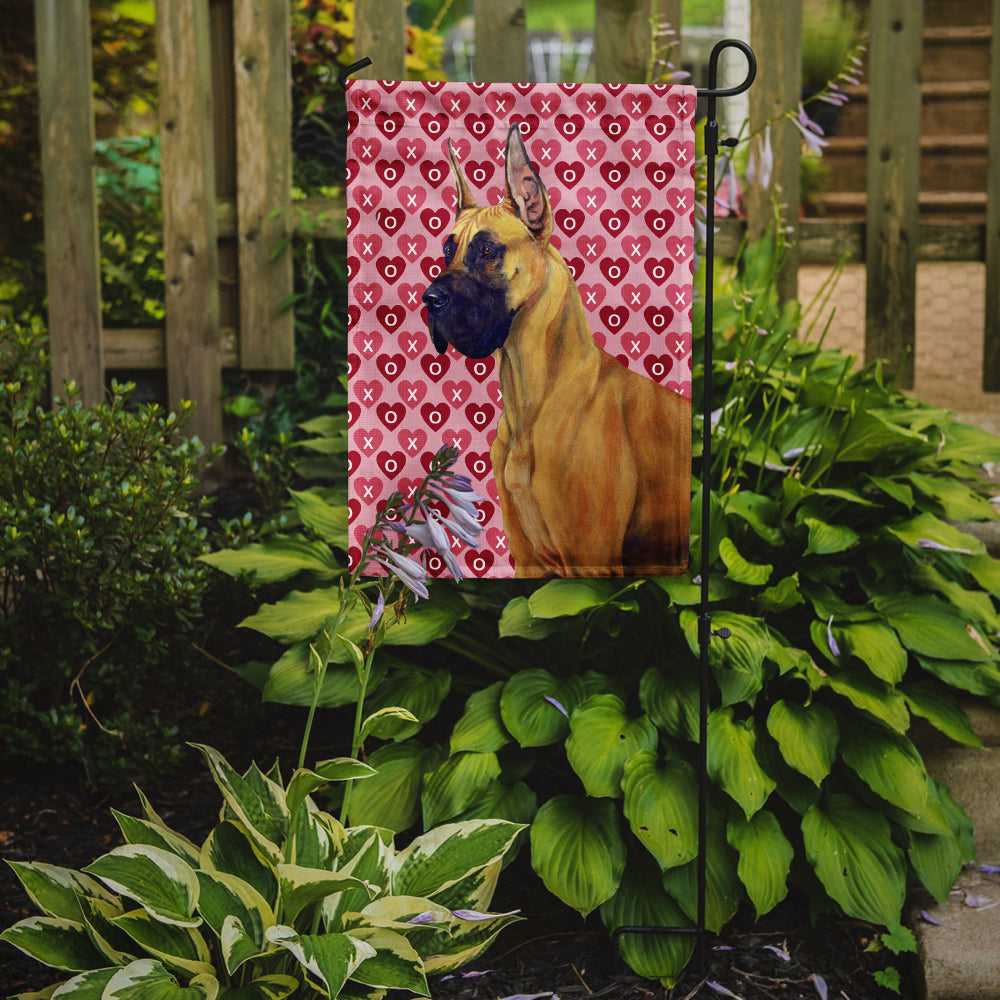 Great Dane Hearts Love and Valentine's Day Portrait Flag Garden Size.