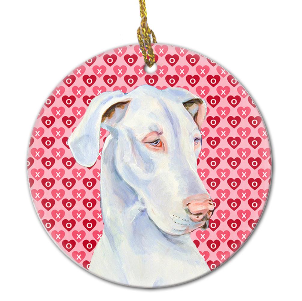 Great Dane Valentine's Love and Hearts Ceramic Ornament by Caroline's Treasures