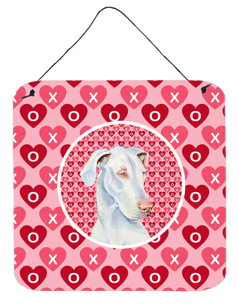 Great Dane Valentine's Love and Hearts Wall or Door Hanging Prints by Caroline's Treasures