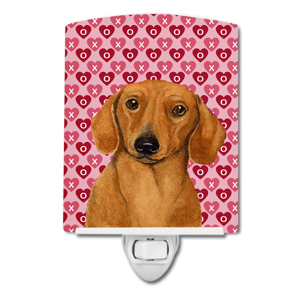 Dachshund Hearts Love and Valentine's Day Portrait Ceramic Night Light LH9132CNL - the-store.com