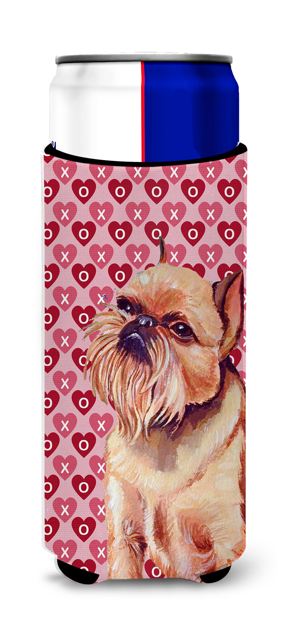 Brussels Griffon Hearts Love and Valentine's Day Portrait Ultra Beverage Insulators for slim cans LH9134MUK.