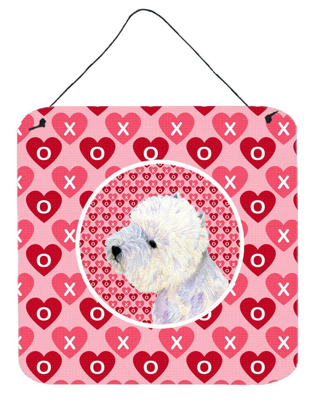 Westie Valentine&#39;s Love and Hearts Aluminium Metal Wall or Door Hanging Prints by Caroline&#39;s Treasures