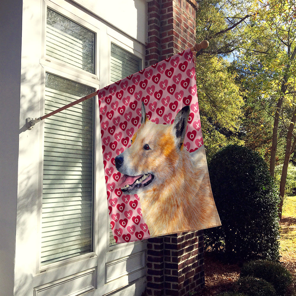 Australian Cattle Dog Hearts Love and Valentine's Day  Flag Canvas House Size  the-store.com.