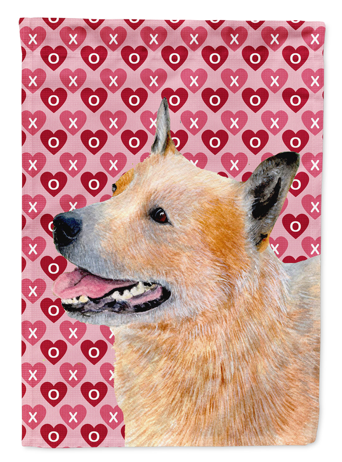 Australian Cattle Dog Hearts Love and Valentine's Day  Flag Canvas House Size  the-store.com.