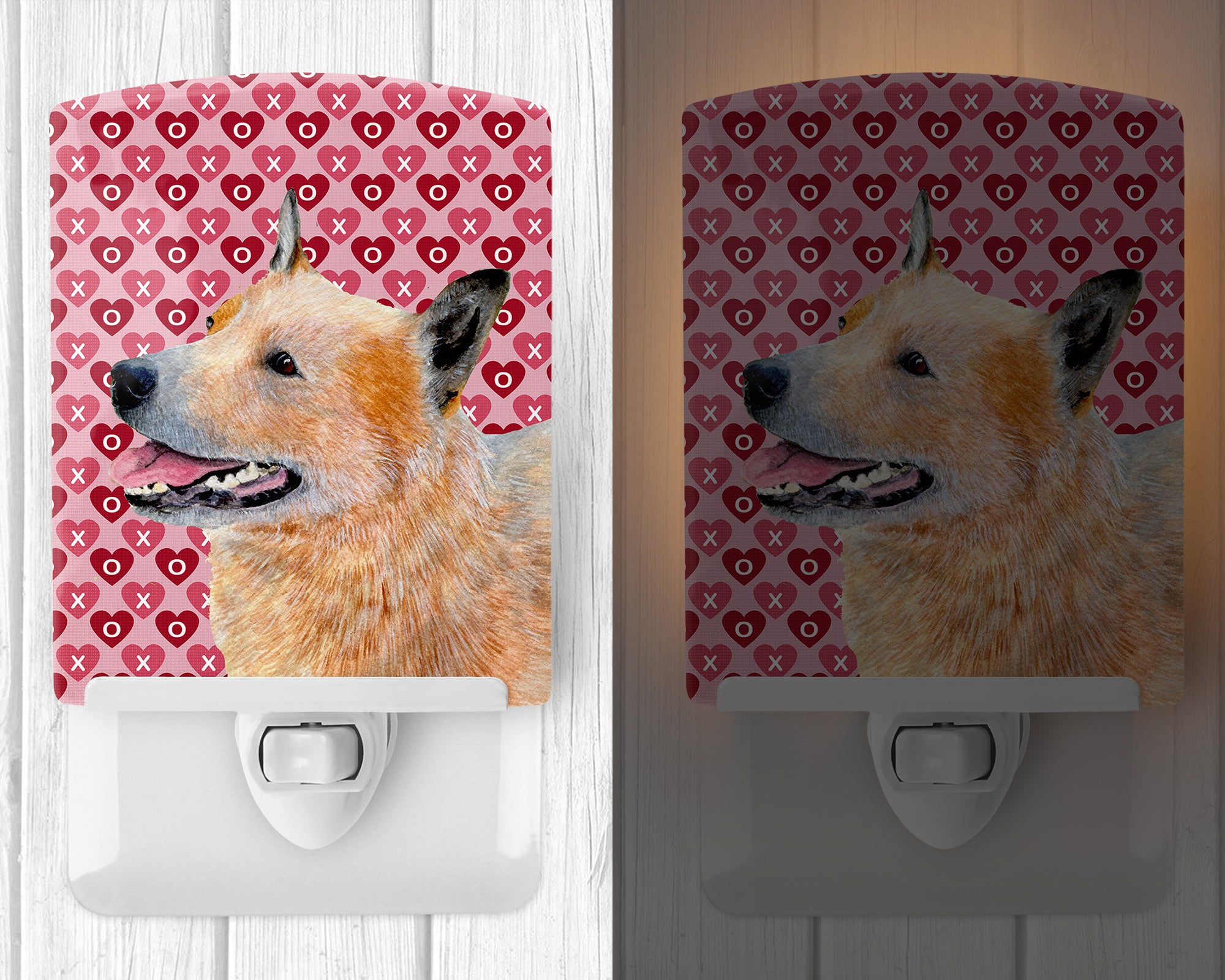 Australian Cattle Dog Hearts Love Valentine's Day Ceramic Night Light LH9137CNL - the-store.com