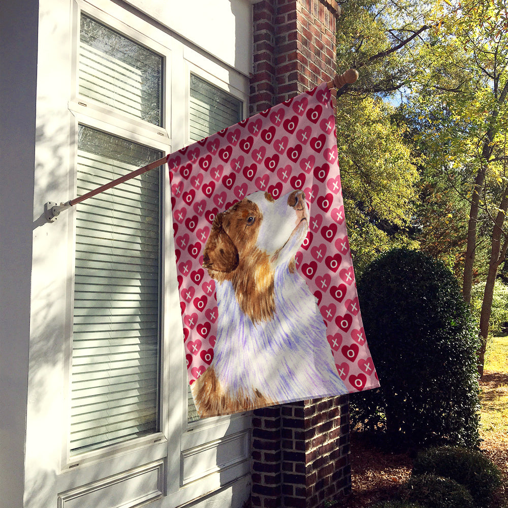 Australian Shepherd Hearts Love and Valentine's Day  Flag Canvas House Size  the-store.com.