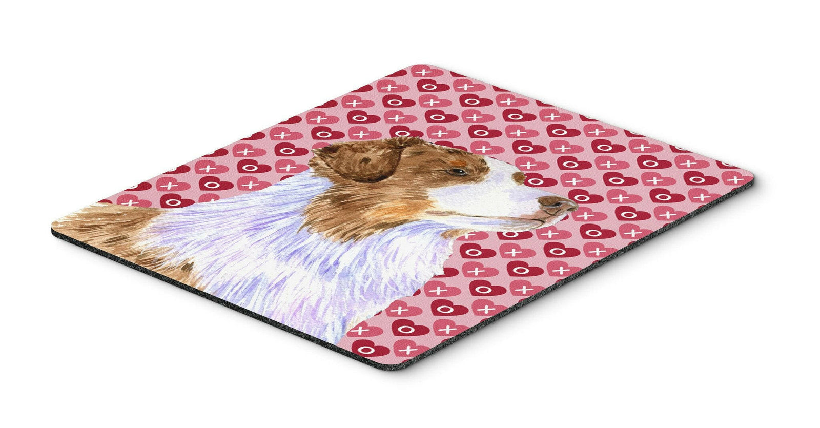 Australian Shepherd Hearts Love and Valentine's Day Mouse Pad, Hot Pad Trivet by Caroline's Treasures