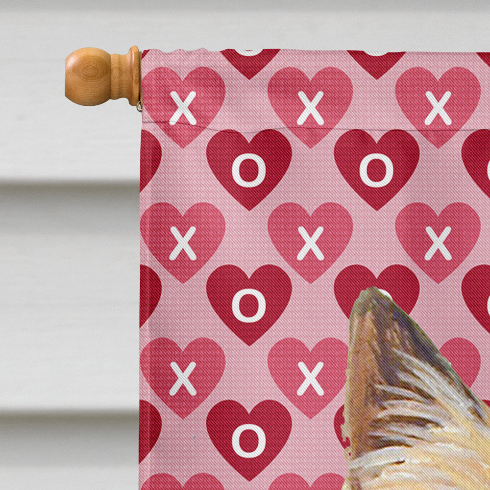 Cairn Terrier Hearts Love and Valentine's Day Portrait Flag Canvas House Size  the-store.com.