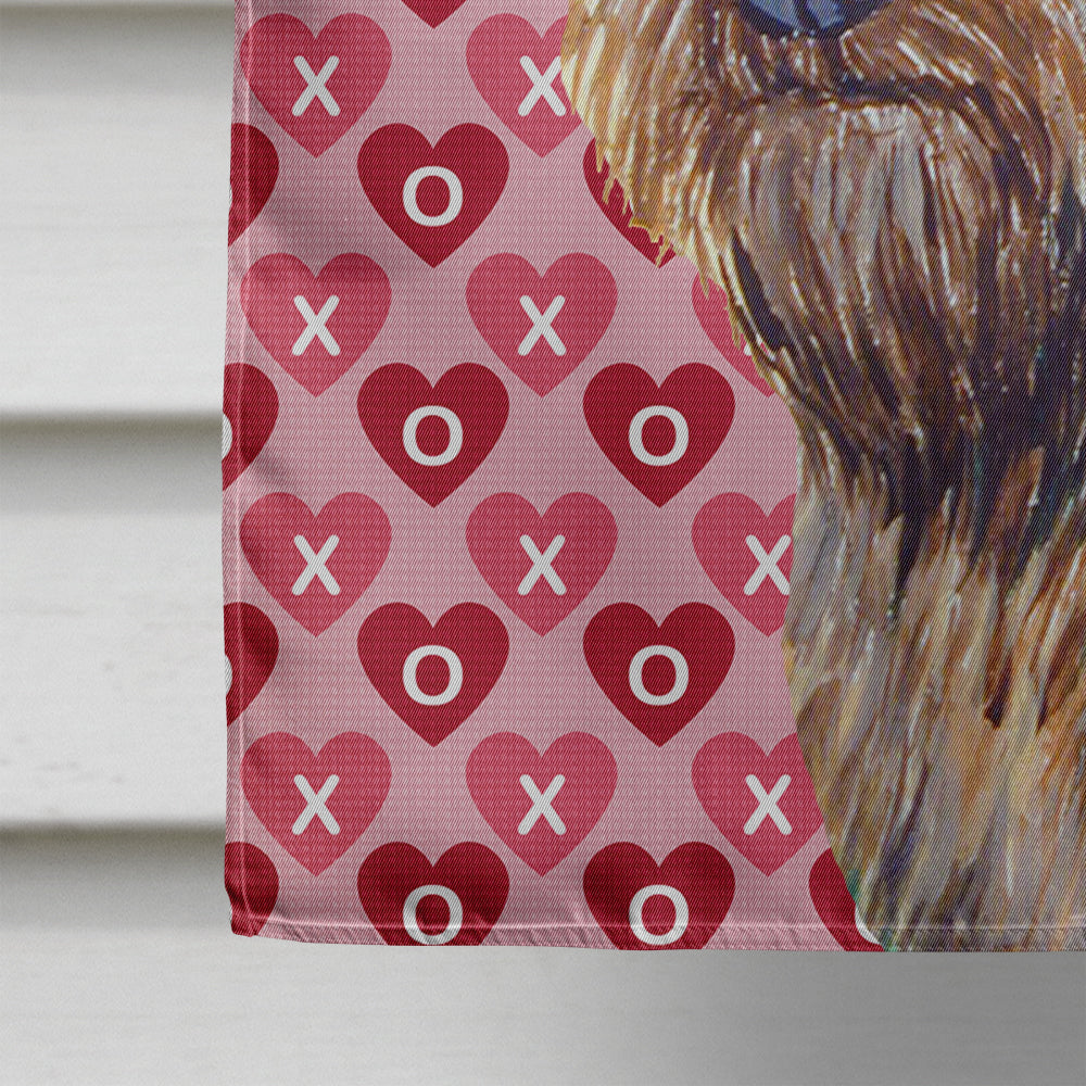 Cairn Terrier Hearts Love and Valentine's Day Portrait Flag Canvas House Size  the-store.com.