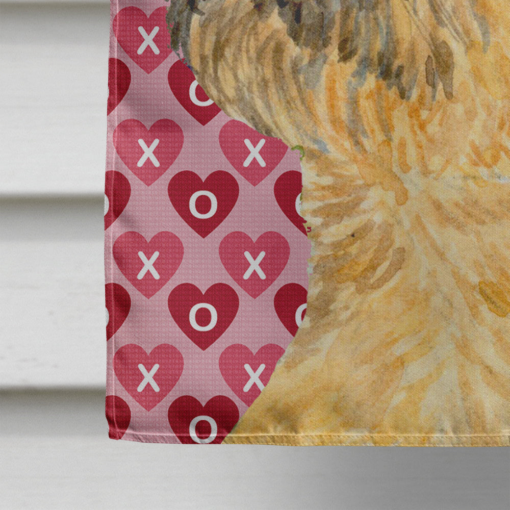 Border Terrier Hearts Love and Valentine's Day Portrait Flag Canvas House Size  the-store.com.