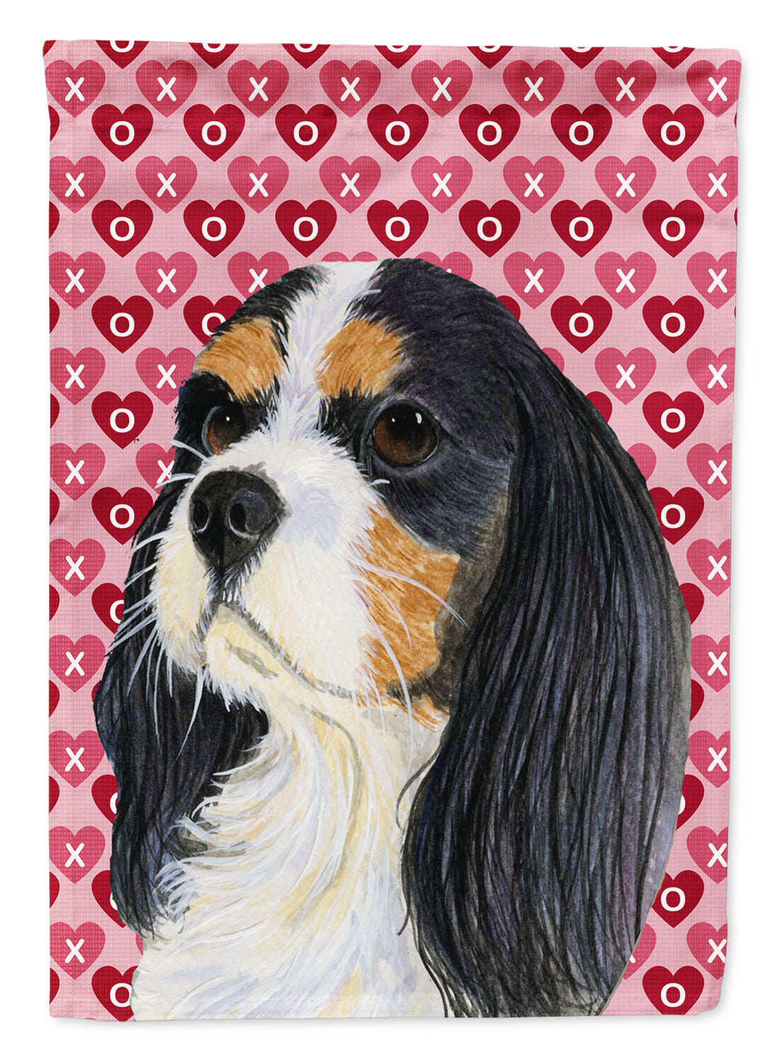 Cavalier Spaniel Hearts Love and Valentine's Day  Flag Canvas House Size  the-store.com.