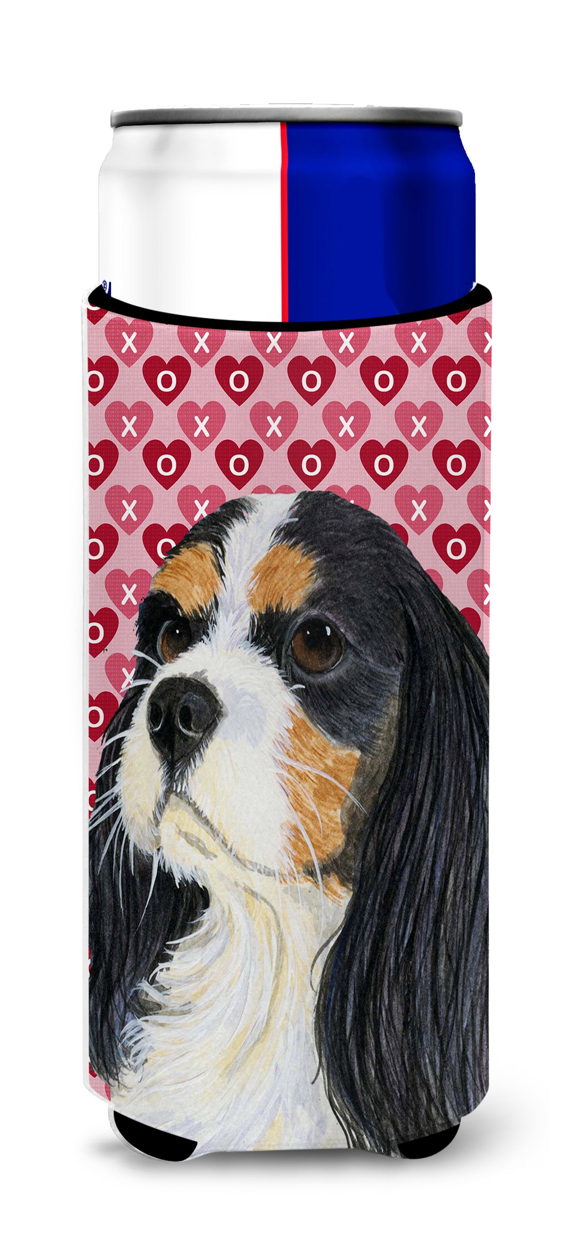 Cavalier Spaniel Hearts Love and Valentine's Day Portrait Ultra Beverage Insulators for slim cans LH9144MUK.