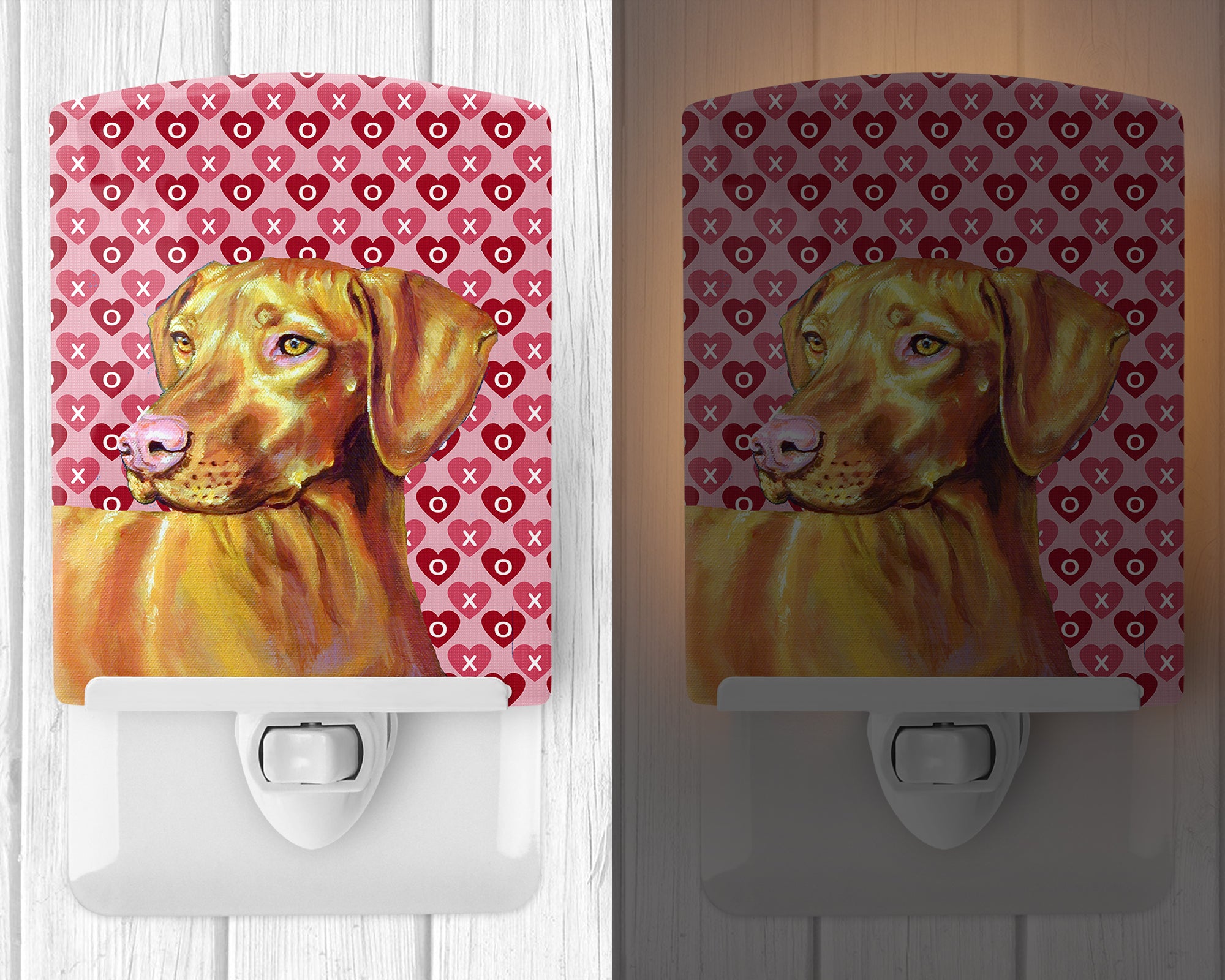 Vizsla Hearts Love and Valentine's Day Portrait Ceramic Night Light LH9145CNL - the-store.com