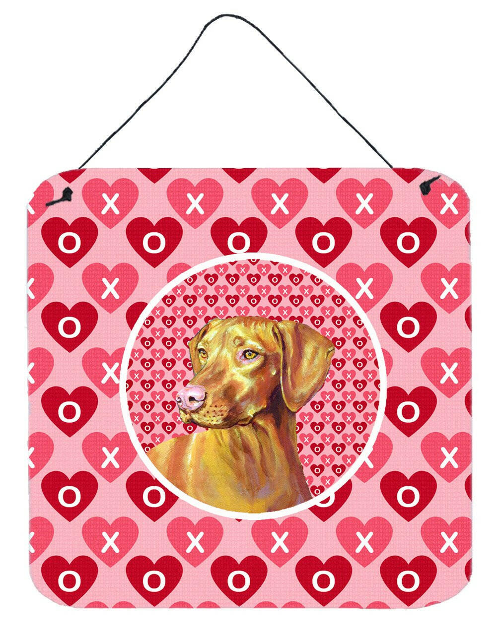 Vizsla Valentine's Love and Hearts Aluminium Metal Wall or Door Hanging Prints by Caroline's Treasures