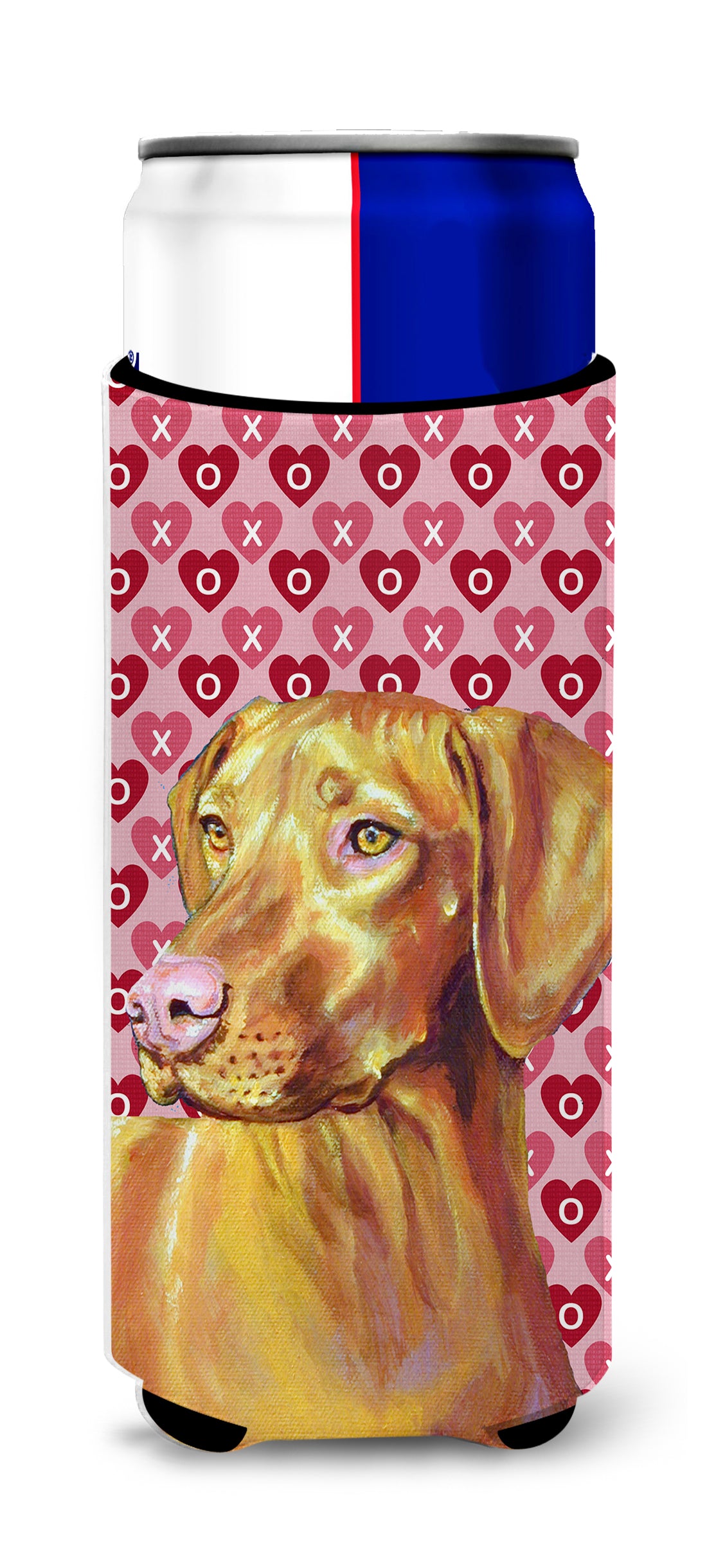 Vizsla Hearts Love and Valentine's Day Portrait Ultra Beverage Insulators for slim cans LH9145MUK.