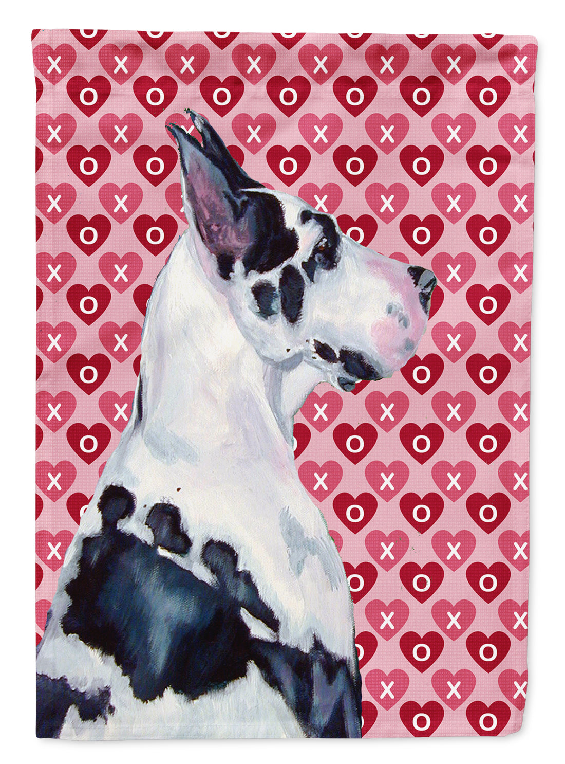 Great Dane Hearts Love Valentine's Day Flag Canvas House Size  the-store.com.