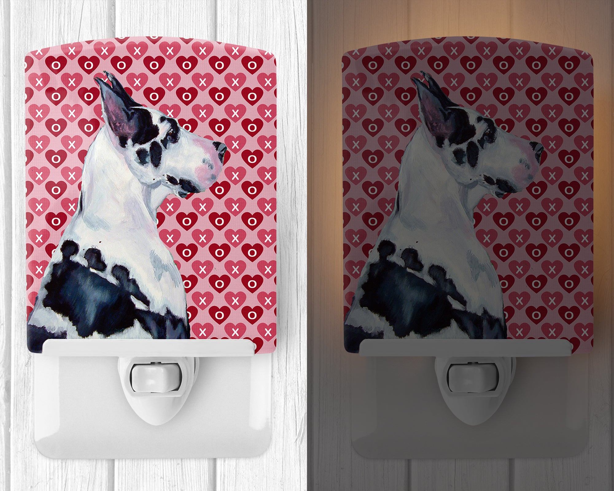 Great Dane Hearts Love and Valentine's Day Portrait Ceramic Night Light LH9146CNL - the-store.com