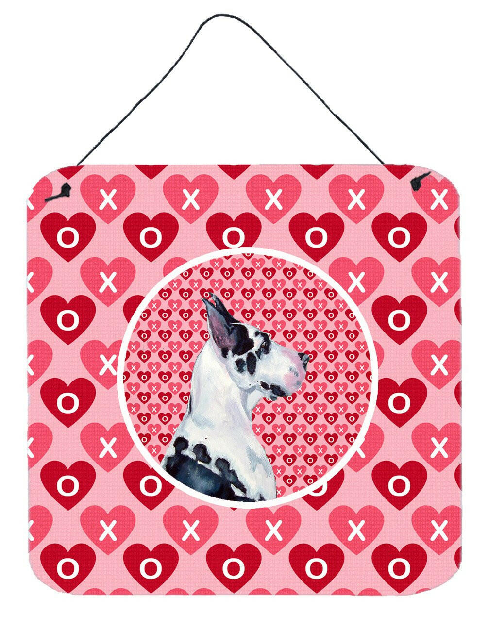 Great Dane Valentine's Love and Hearts Wall or Door Hanging Prints by Caroline's Treasures