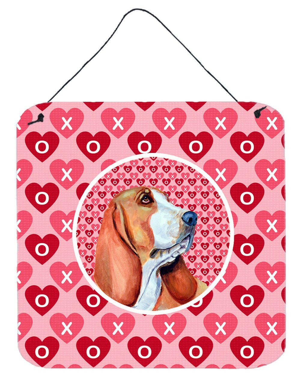 Basset Hound Valentine's Love and Hearts Wall or Door Hanging Prints by Caroline's Treasures