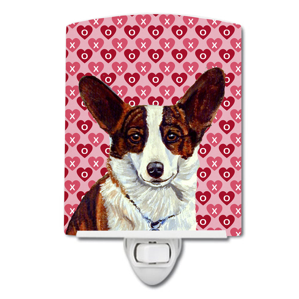 Corgi Hearts Love and Valentine&#39;s Day Portrait Ceramic Night Light LH9153CNL - the-store.com