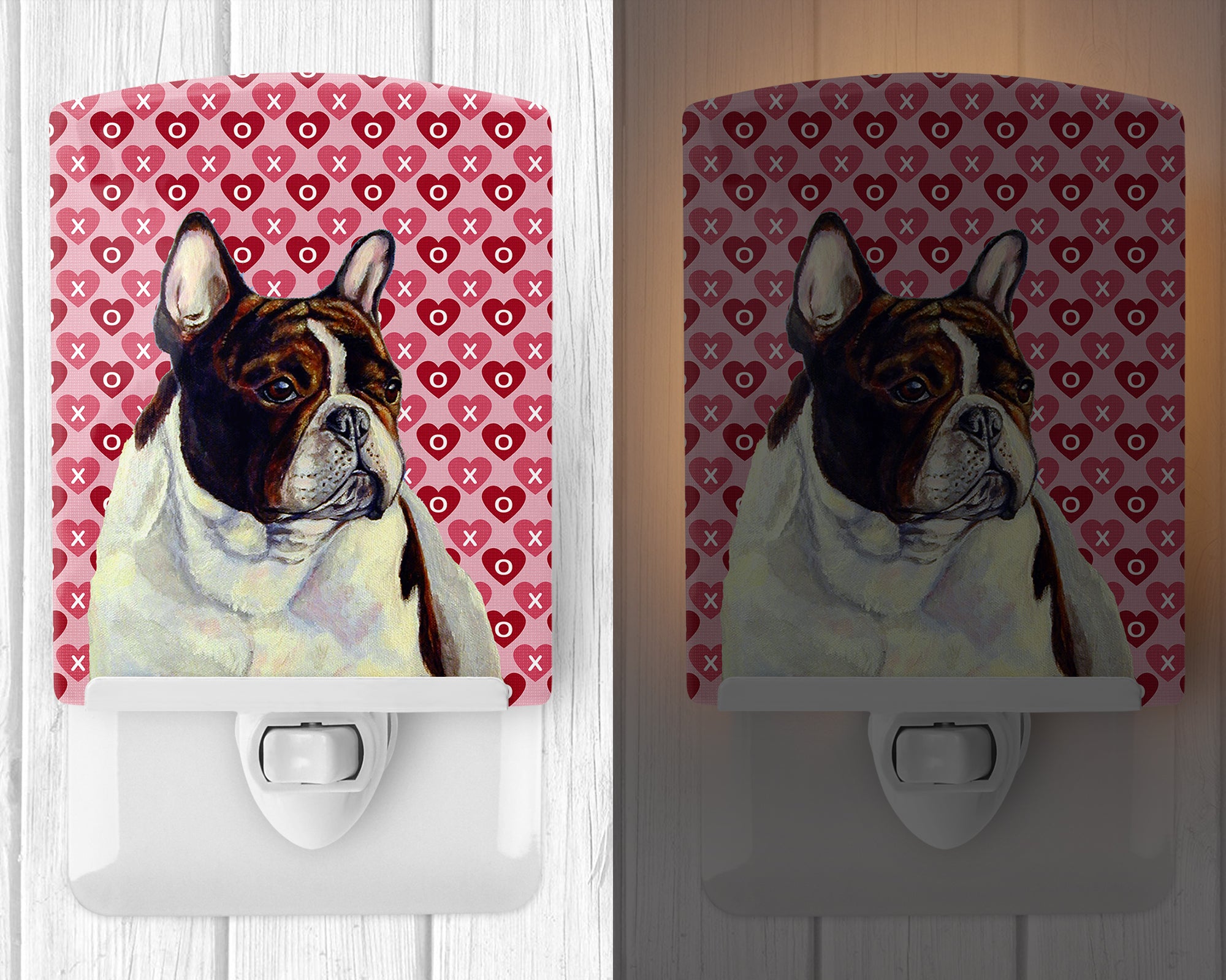 French Bulldog Hearts Love and Valentine's Day Portrait Ceramic Night Light LH9157CNL - the-store.com