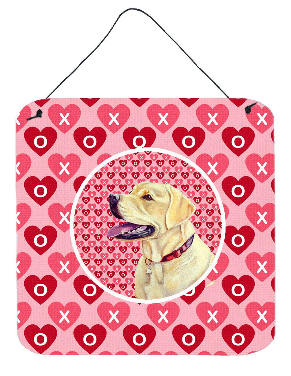 Labrador Valentine&#39;s Love and Hearts Wall or Door Hanging Prints by Caroline&#39;s Treasures