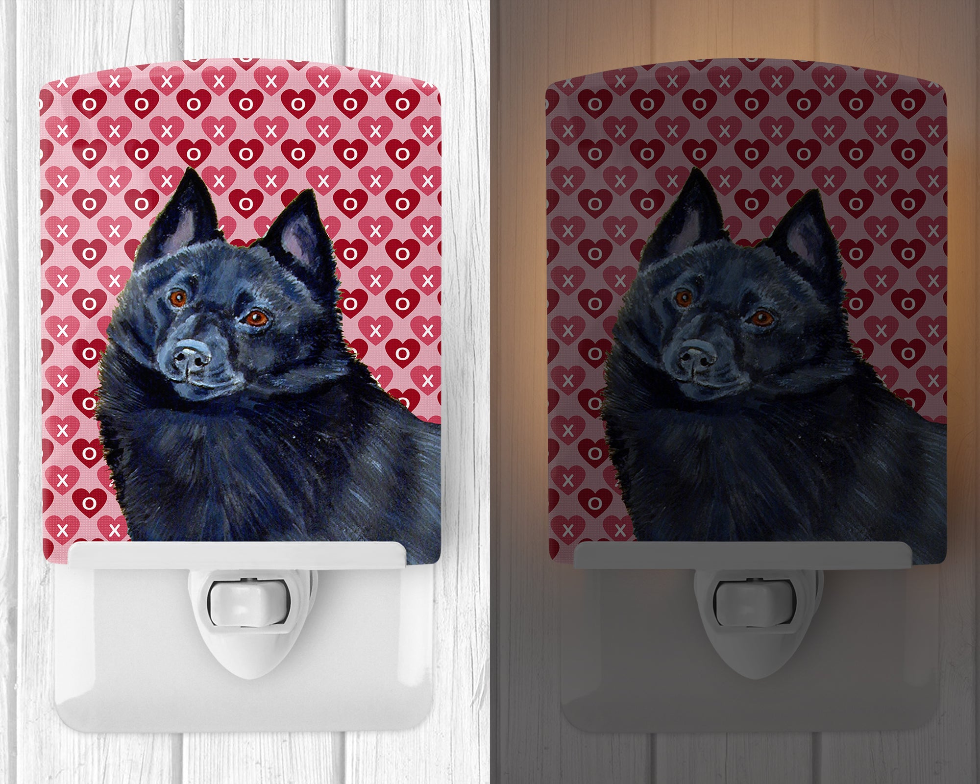 Schipperke Hearts Love and Valentine's Day Portrait Ceramic Night Light LH9159CNL - the-store.com