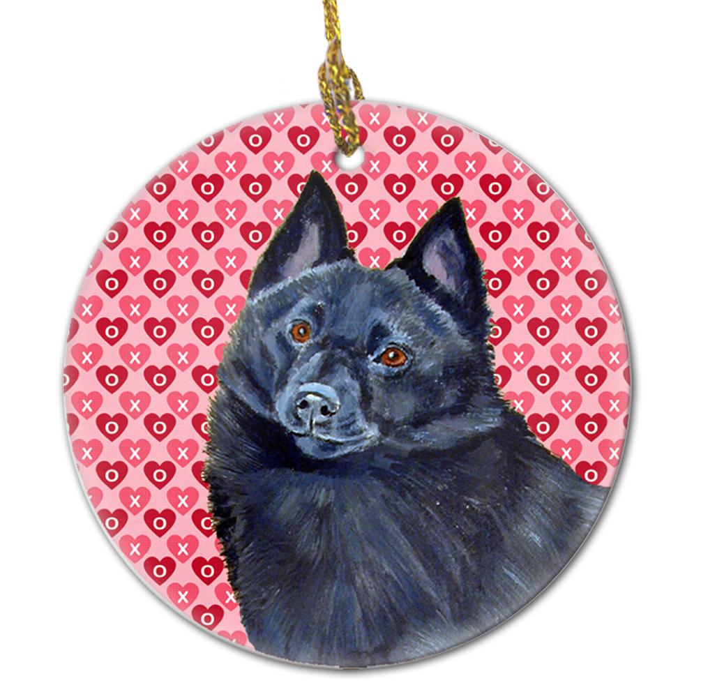 Schipperke Valentine's Love and Hearts Ceramic Ornament by Caroline's Treasures