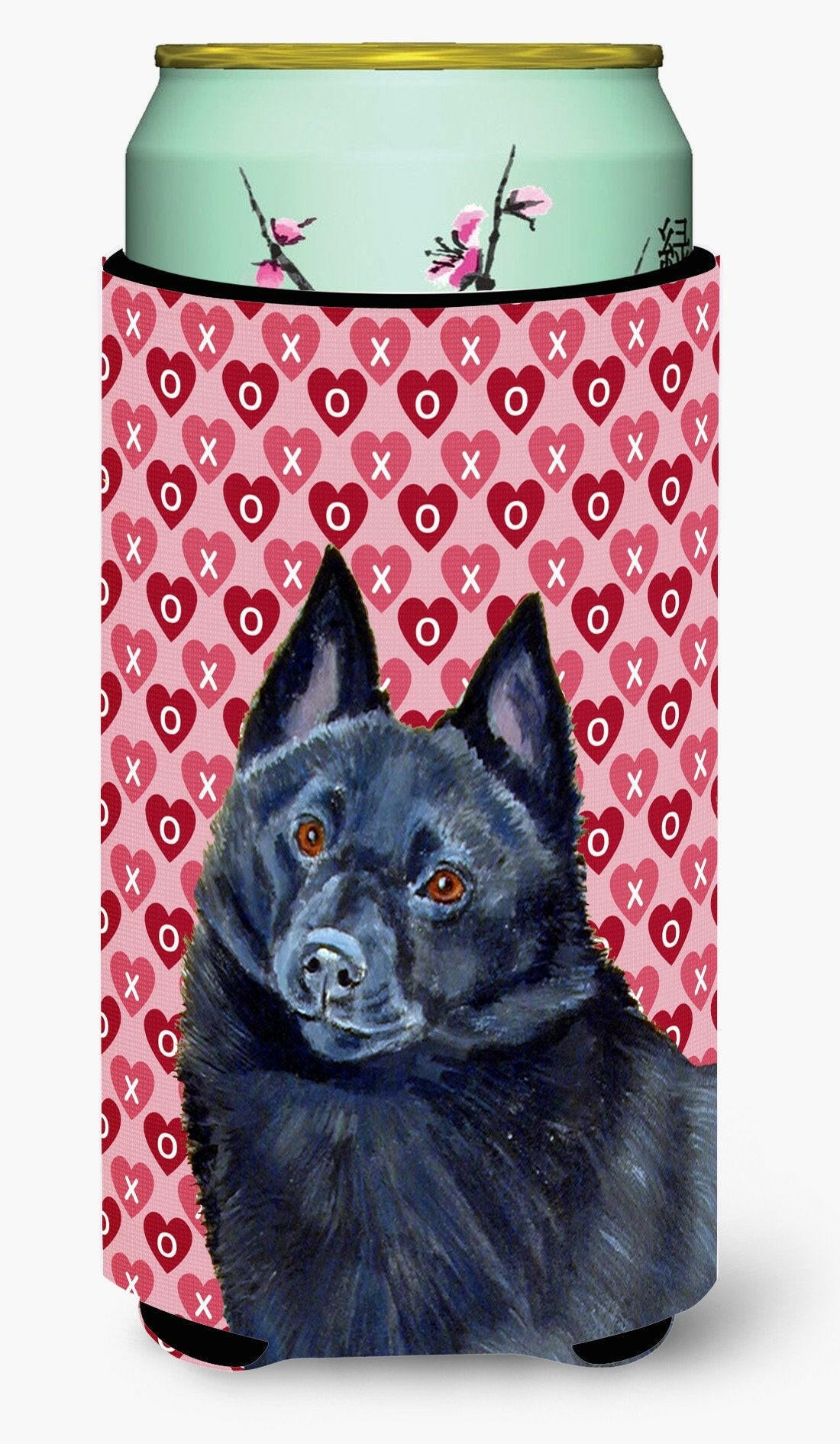 Schipperke Hearts Love and Valentine's Day Portrait  Tall Boy Beverage Insulator Beverage Insulator Hugger by Caroline's Treasures